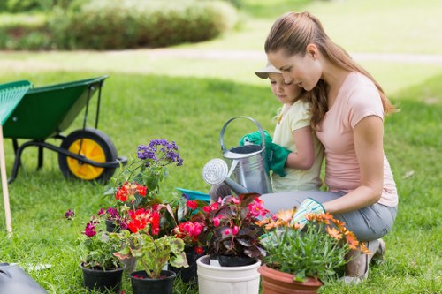 Professional Limegarden landscaping with layered planting and structure
